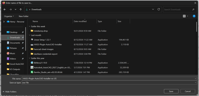 Save installer