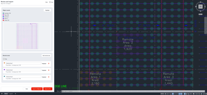multiple remote areas cad
