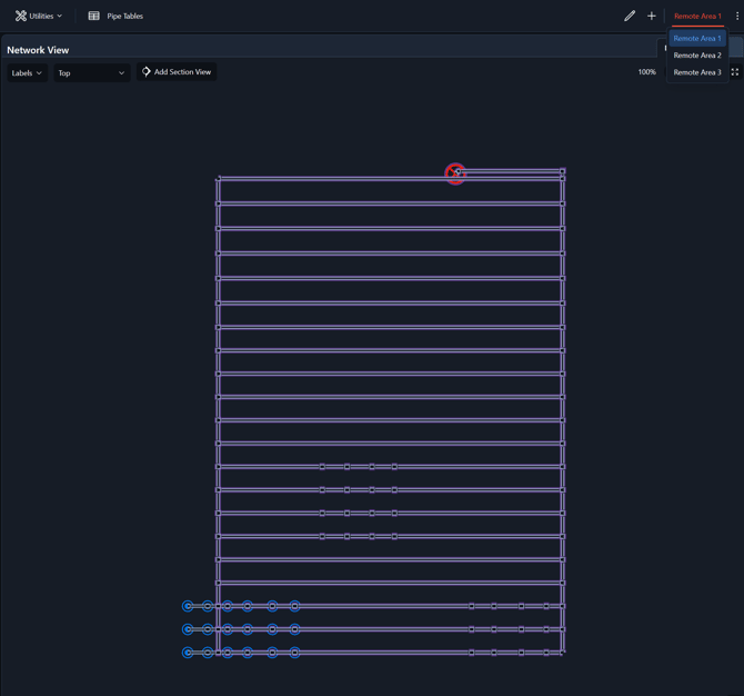 remote area dropdown in cloud