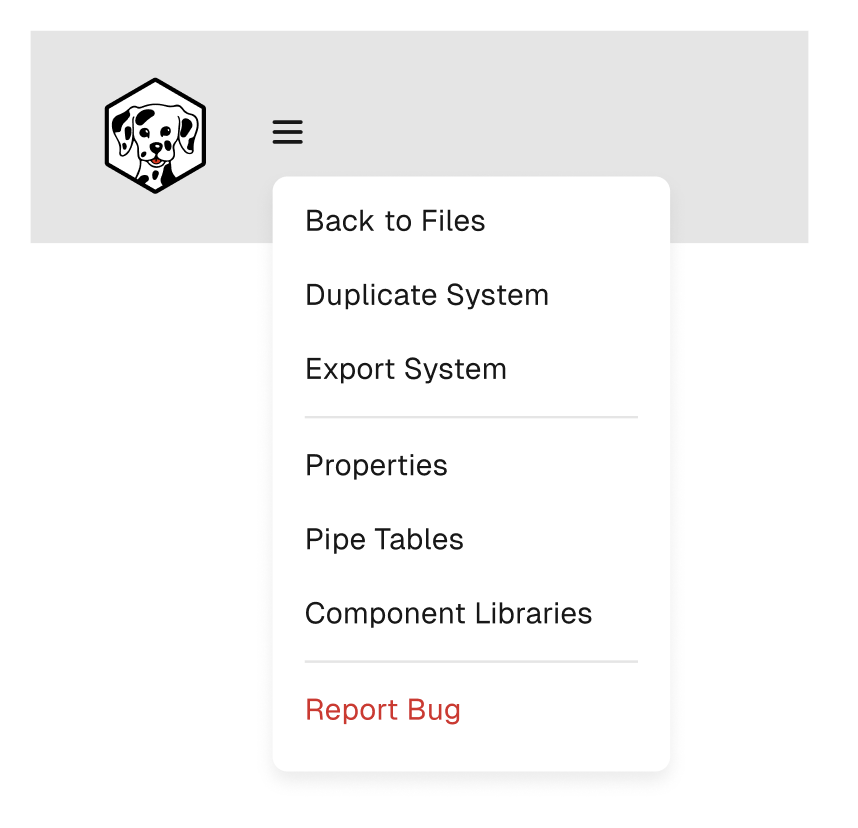 File Menu options