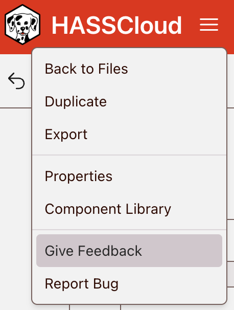 Give Feedback in File Menu