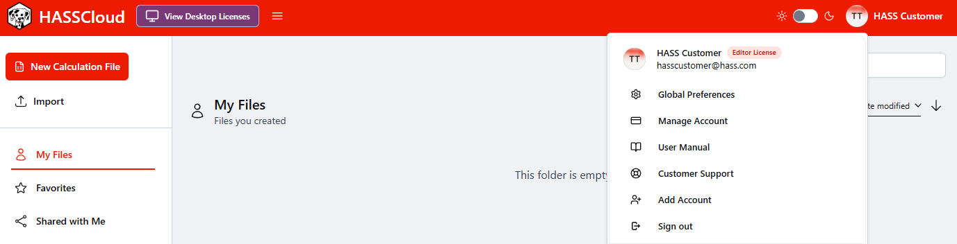 Home page purple button for Legacy/Desktop access