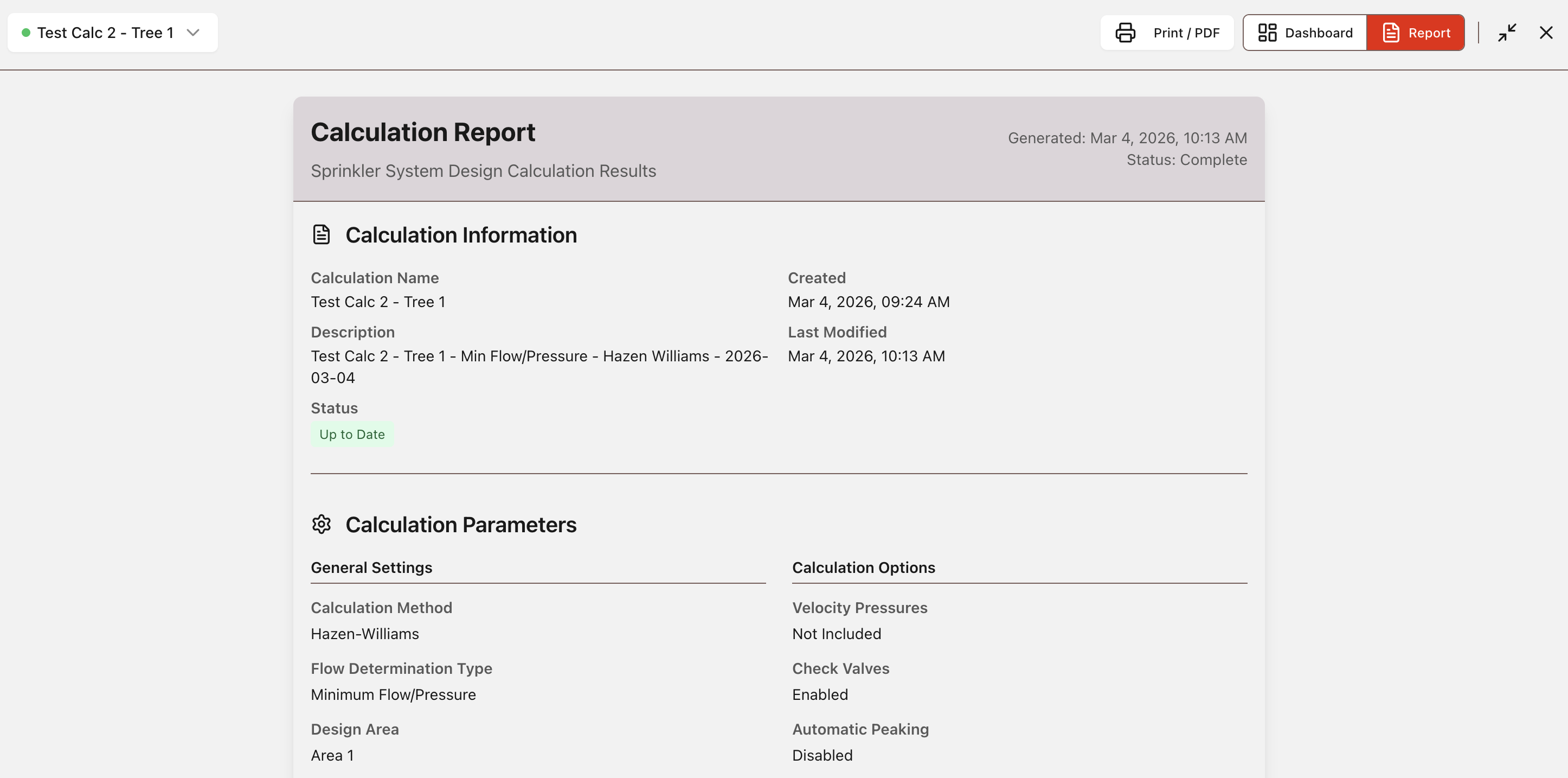Report view